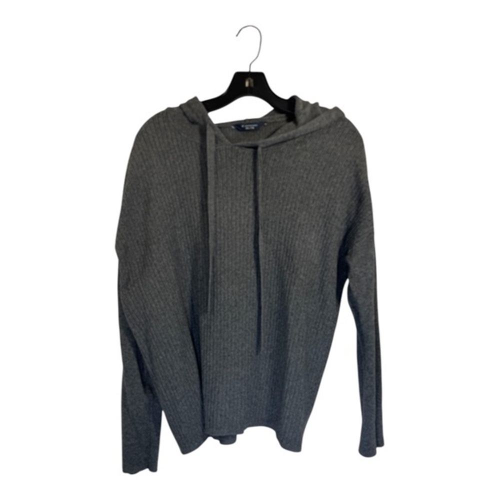 Denver Hayes Sweater Womens Size XXL Gray Hooded Cropped Casual Knit
